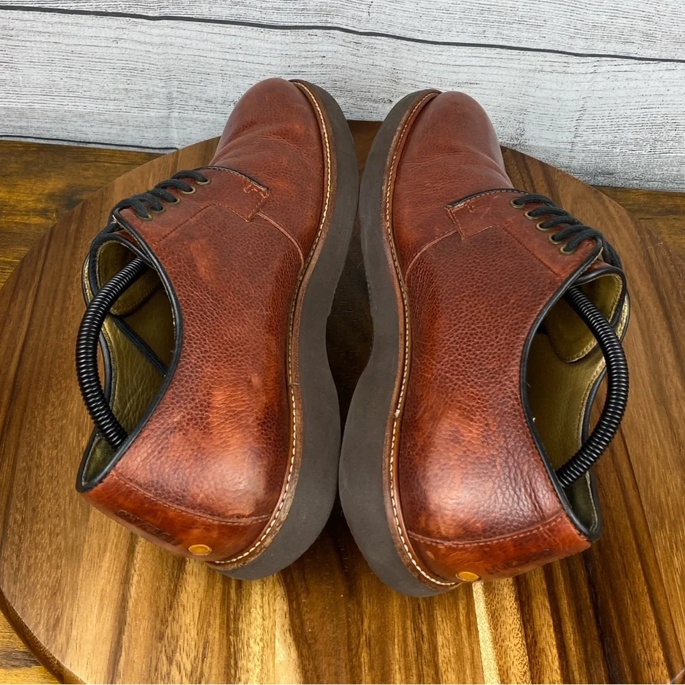 Samuel Hubbard Highlander Pebbled Leather Comfort Oxford Red Brown Mens Size 9.5